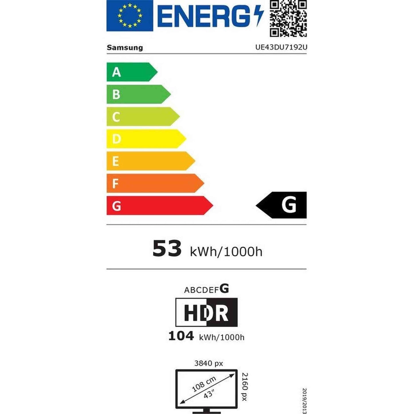 SAMSUNG UE43DU7190 - 43 inch - 4K UHD
