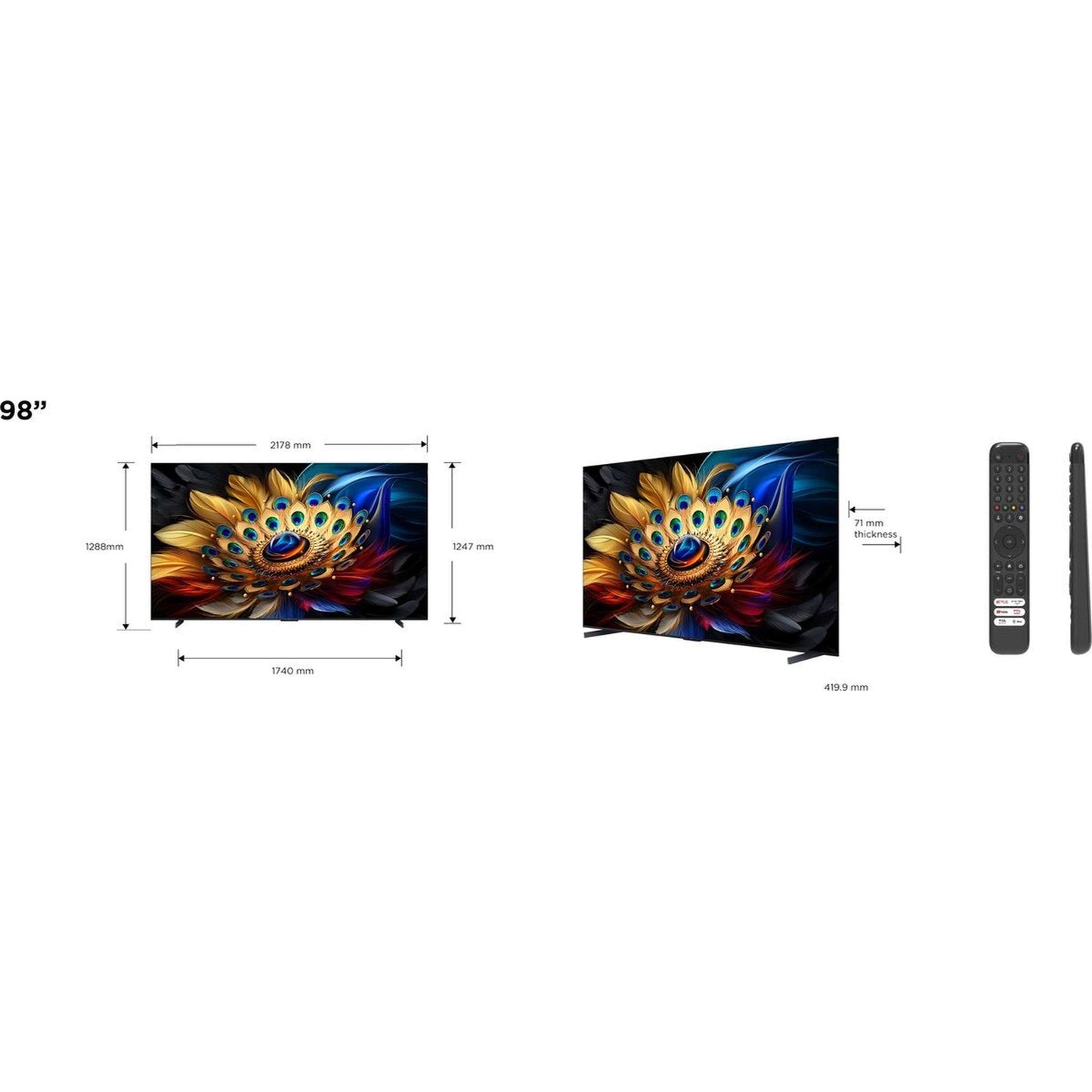 TCL 98C61B – 98 inch – 4K UHD QLED
