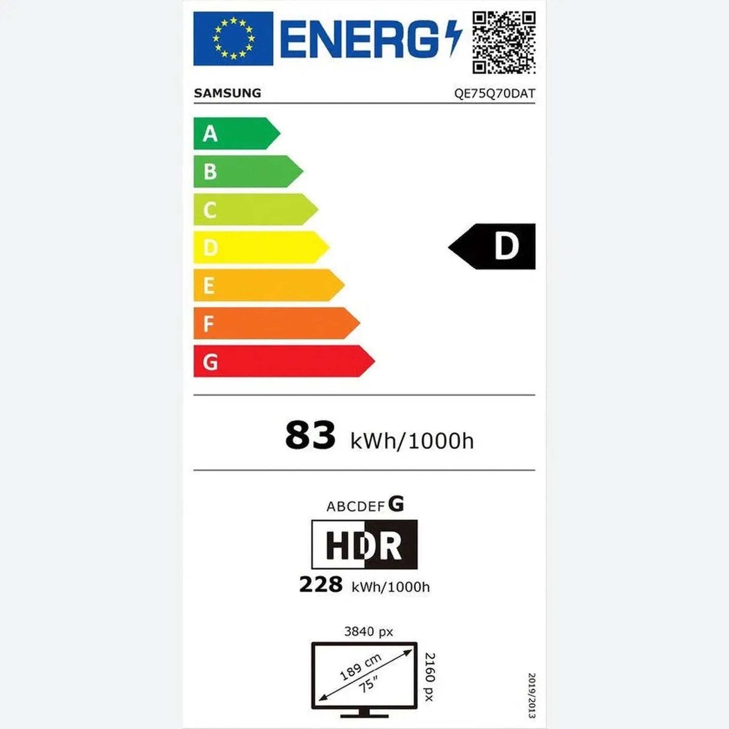 SAMSUNG QE75Q77D - 75 inch - 4K UHD