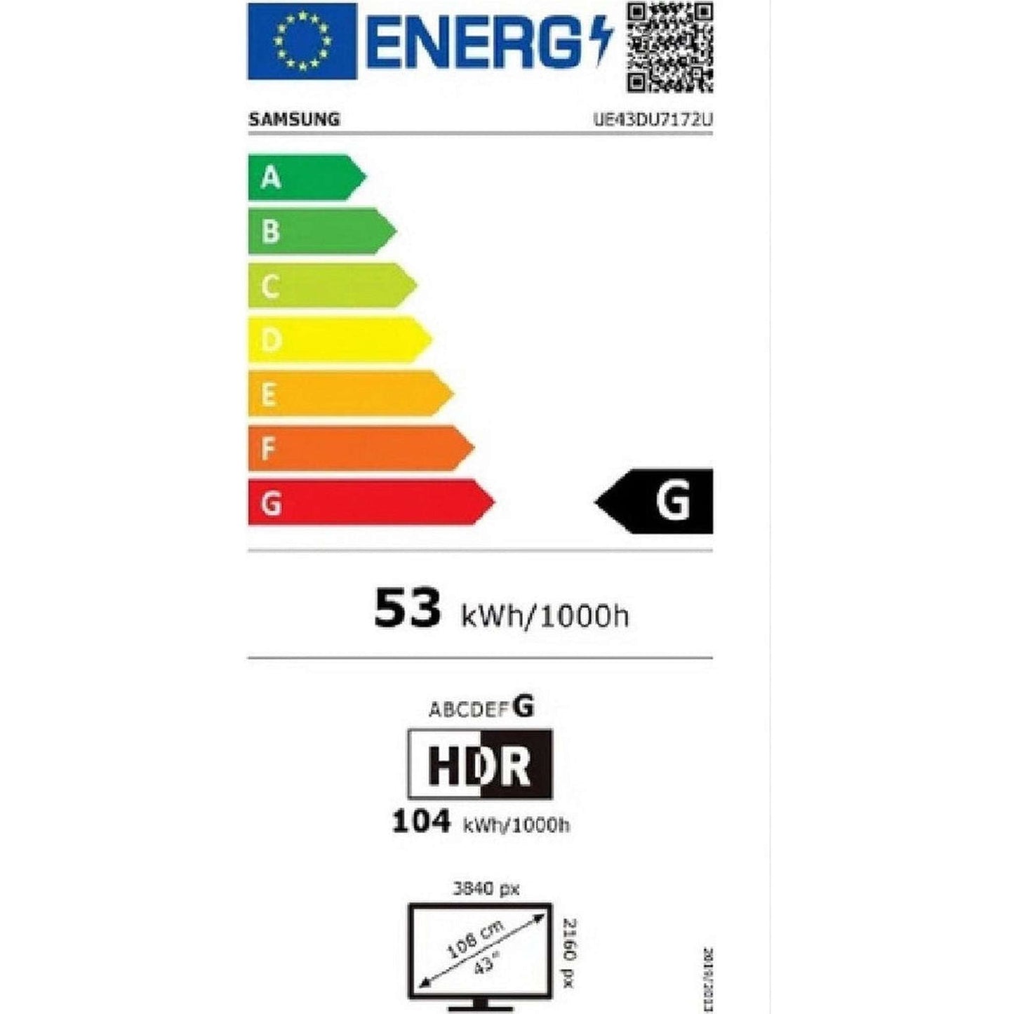 SAMSUNG UE43DU7110 - 43 inch - 4K UHD