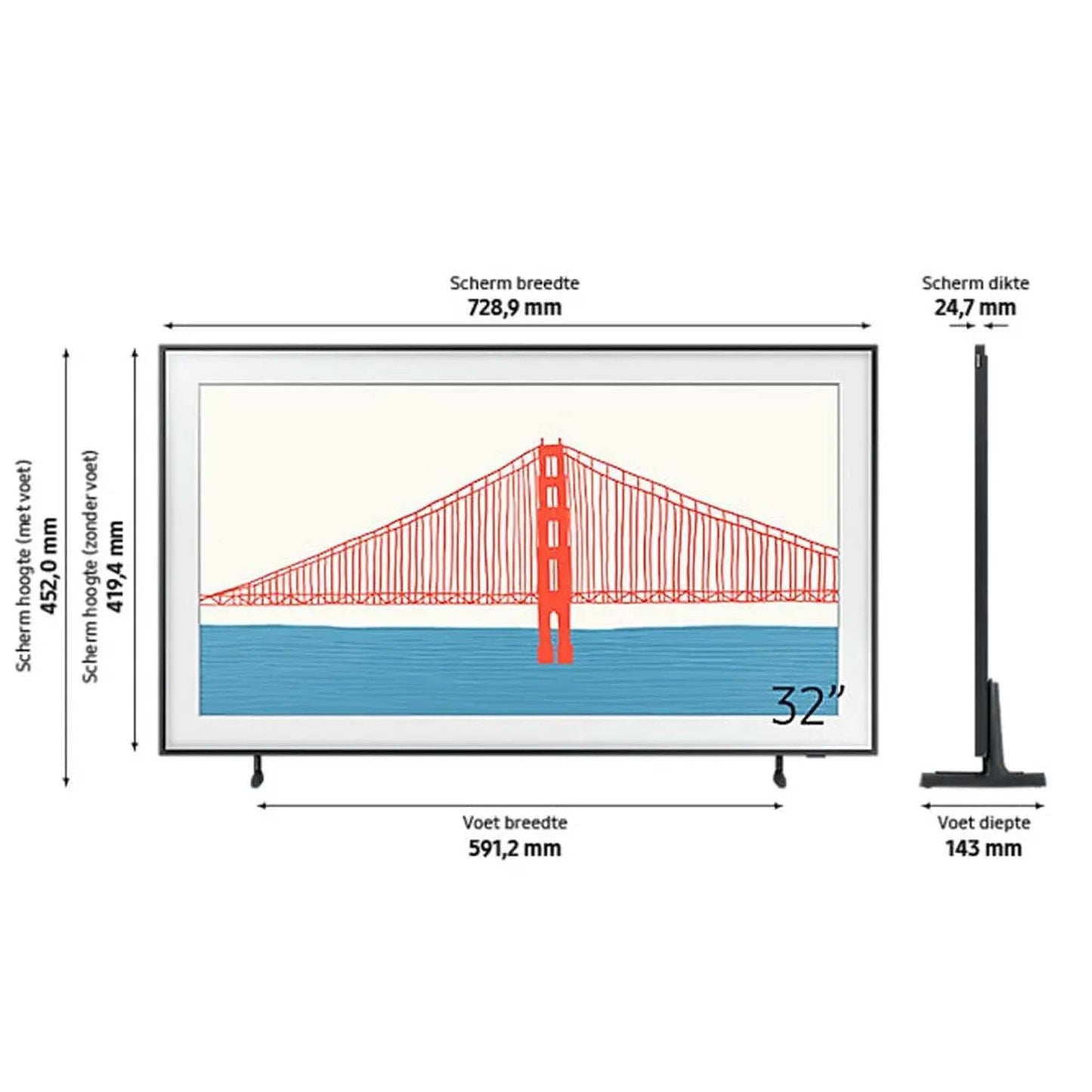 SAMSUNG Frame QE32LS03T - 32 inch - 4K UHD