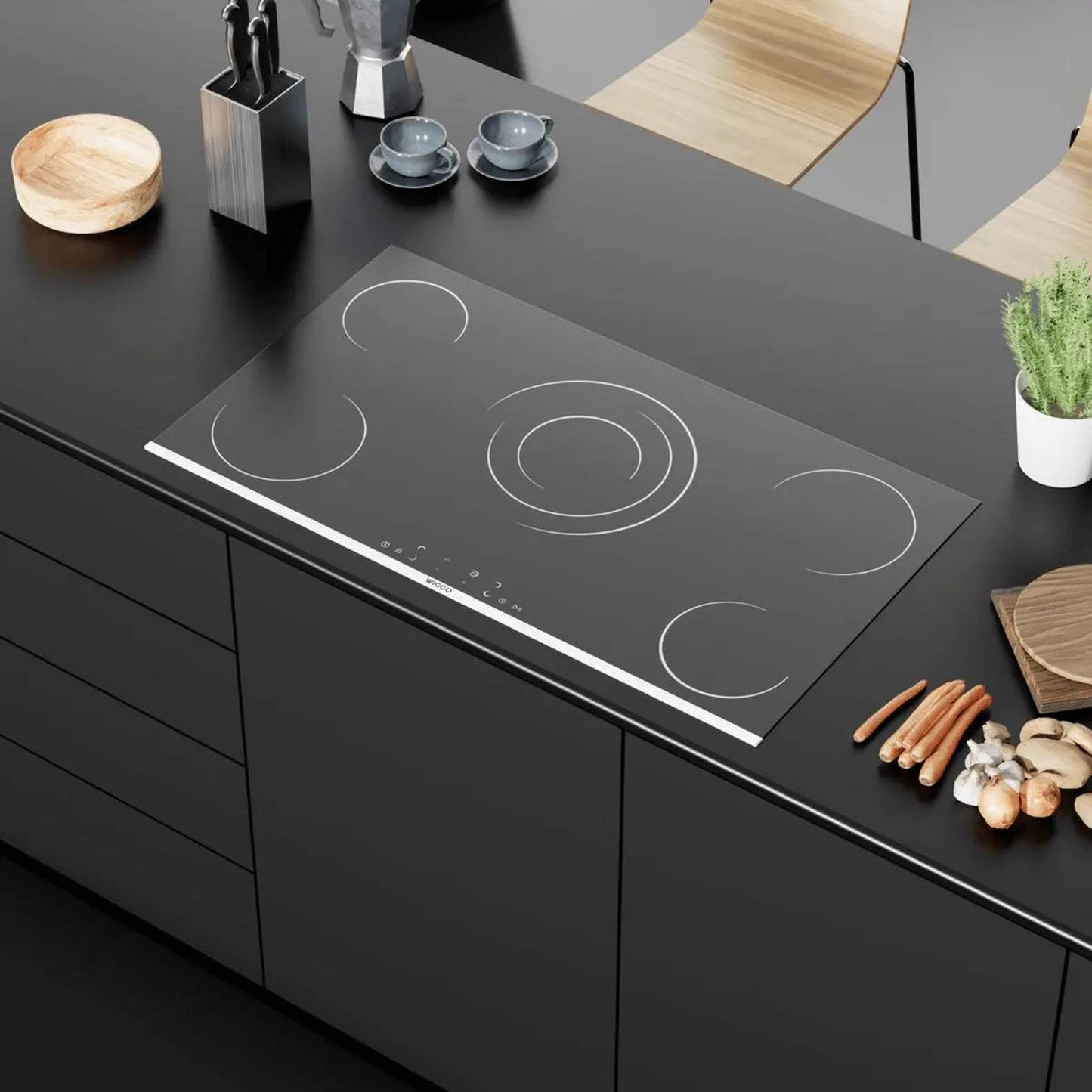 Wiggo WH-E975GC B - Keramische kookplaat
