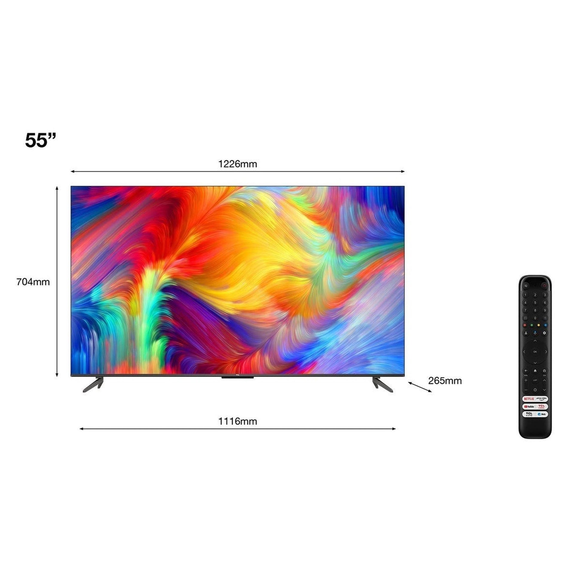 TCL 55P735 4K Ultra HD LED TV met Dolby Atmos - Zwart