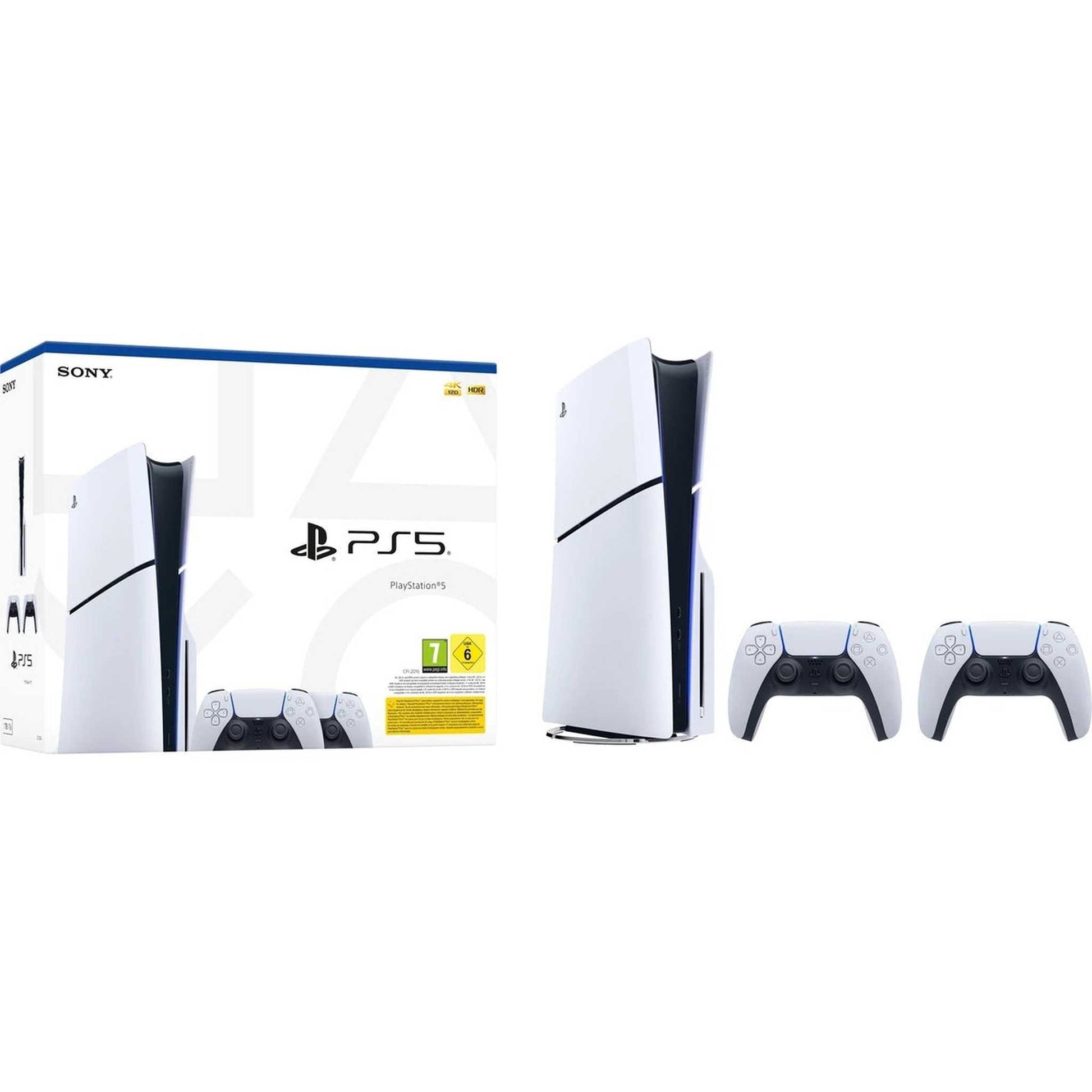 Sony PlayStation PS5 Slim Disc Edition met 2 controllers