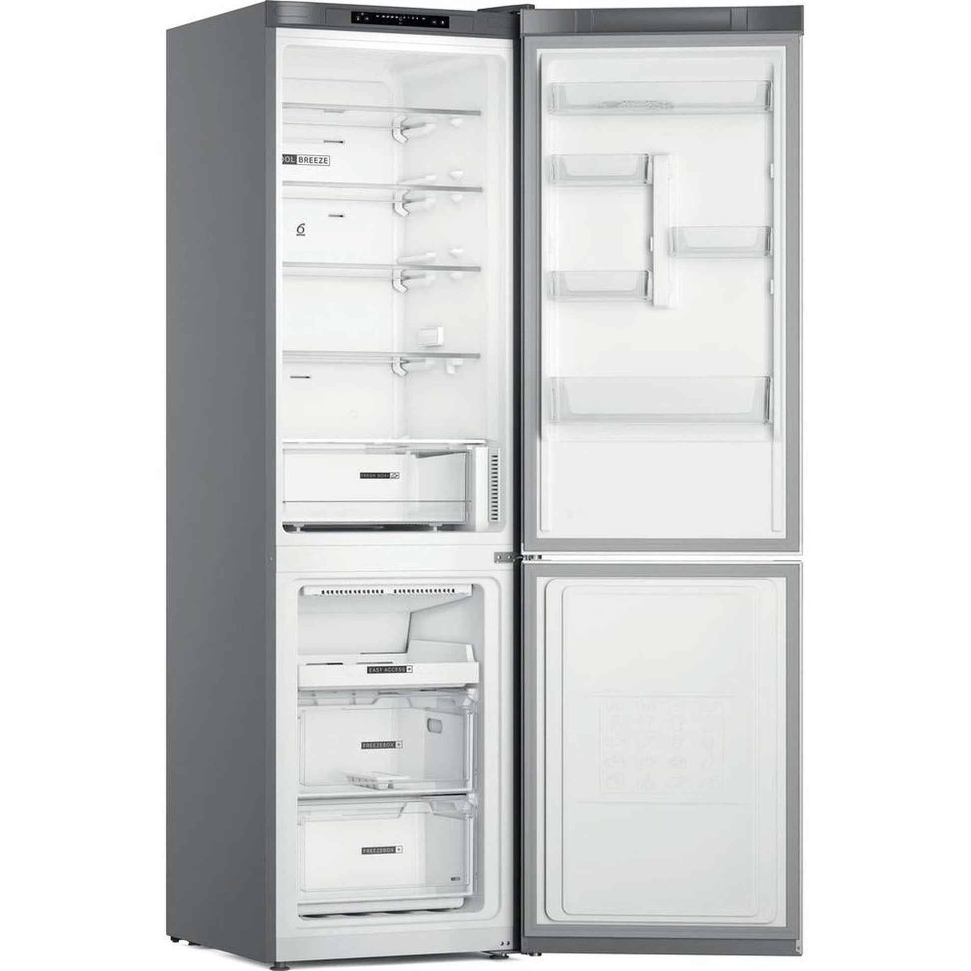 Whirlpool W7X93AOX1 – Koelkast – Vrijstaand – Stijlvol RVS, No Frost en energiezuinig met 34dB geluidsniveau
